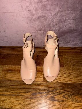 Nine West Blush Open-Toe Slingback Block Heels